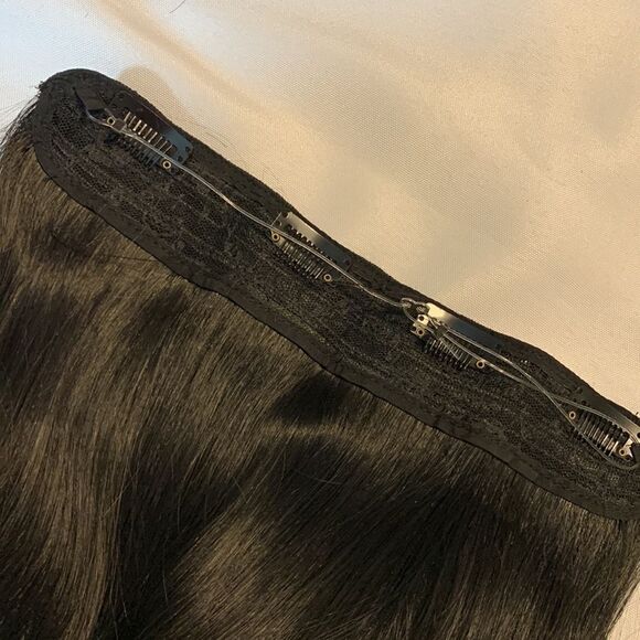 Halo natural black 14" extension w/invisible band w/four clips to hold in place - Picture 3 of 7